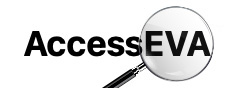 AccessEVA logo with a Magnifying glass around the EVA.